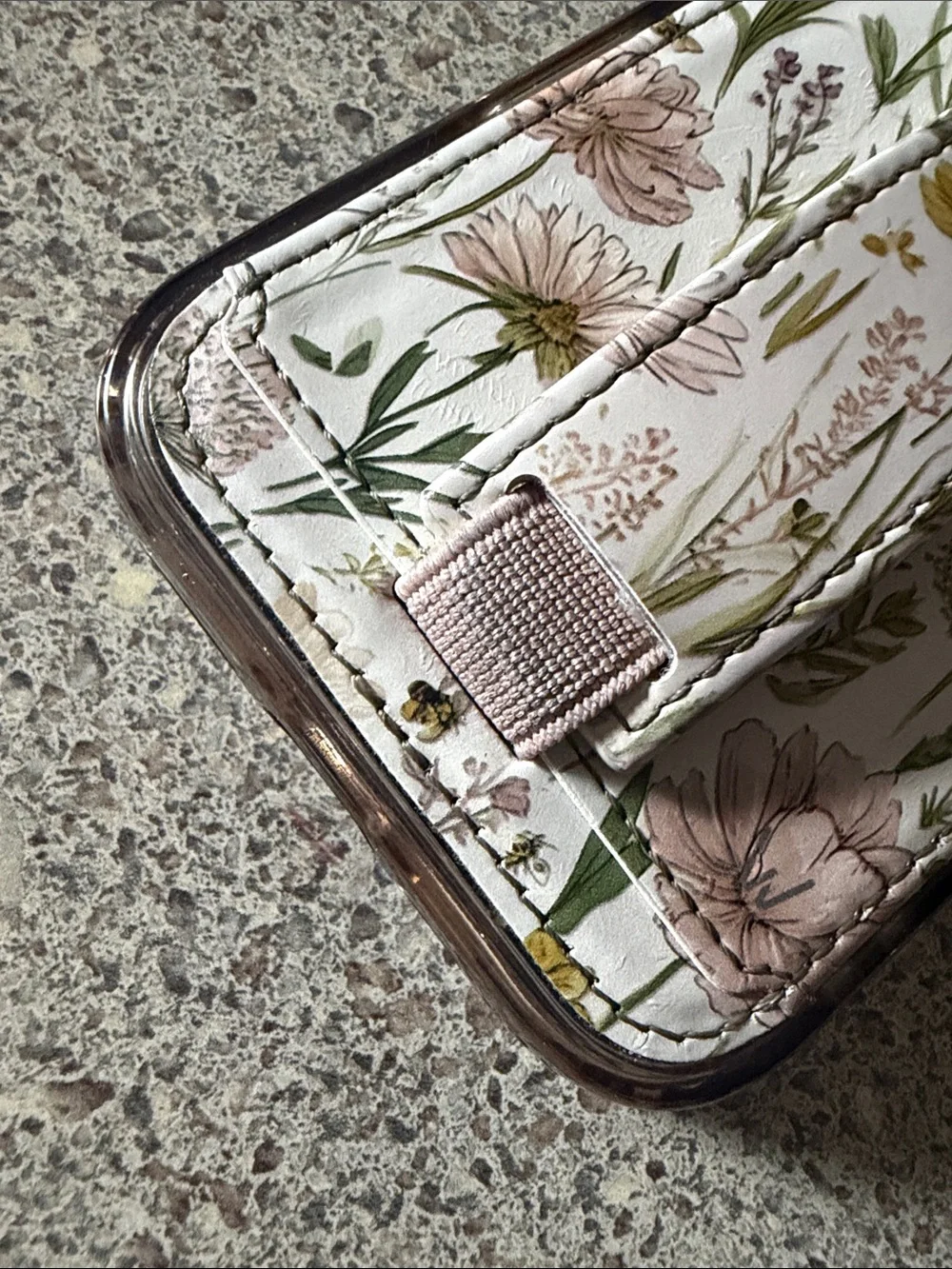 Floral Card Slot Phone Case in Pink & Yellow IPhone 17